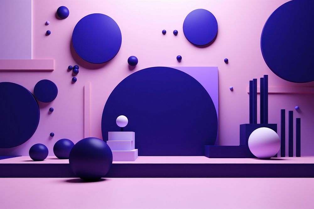Memphis design of minimal purple background art lighting graphics.