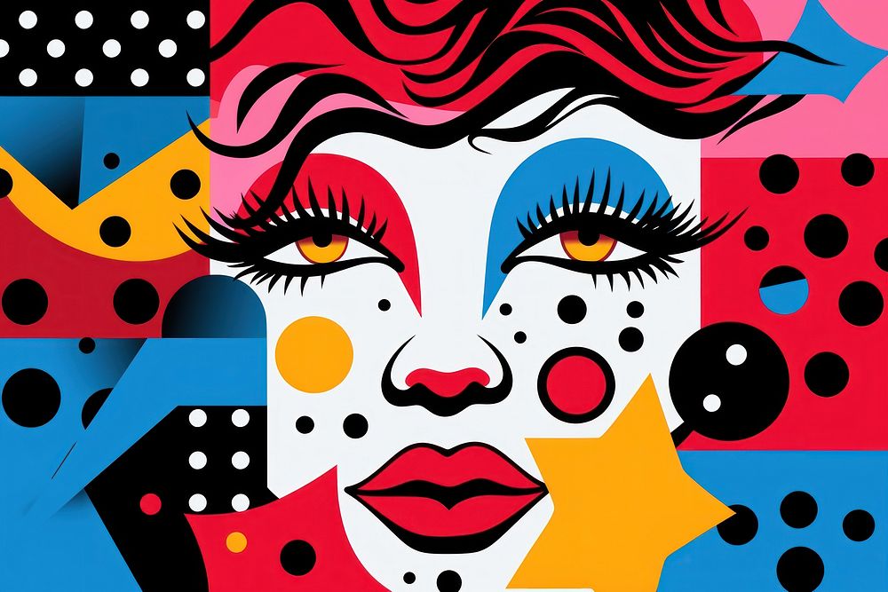 Memphis design of pop art performer graphics pattern.