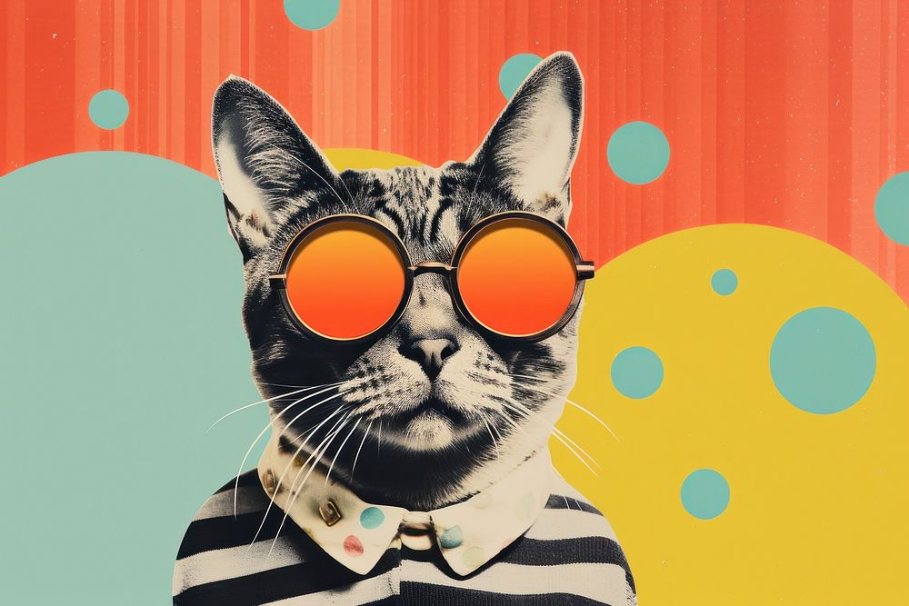Cat sunglasses portrait mammal.