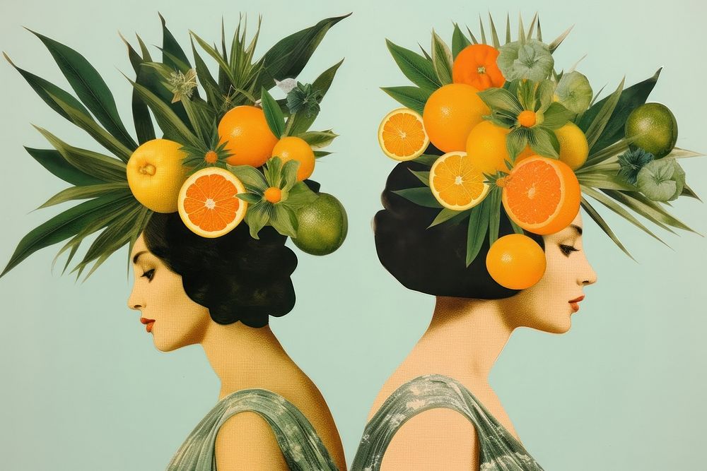 Minimal Collage Retro dreamy of friends art grapefruit adult.