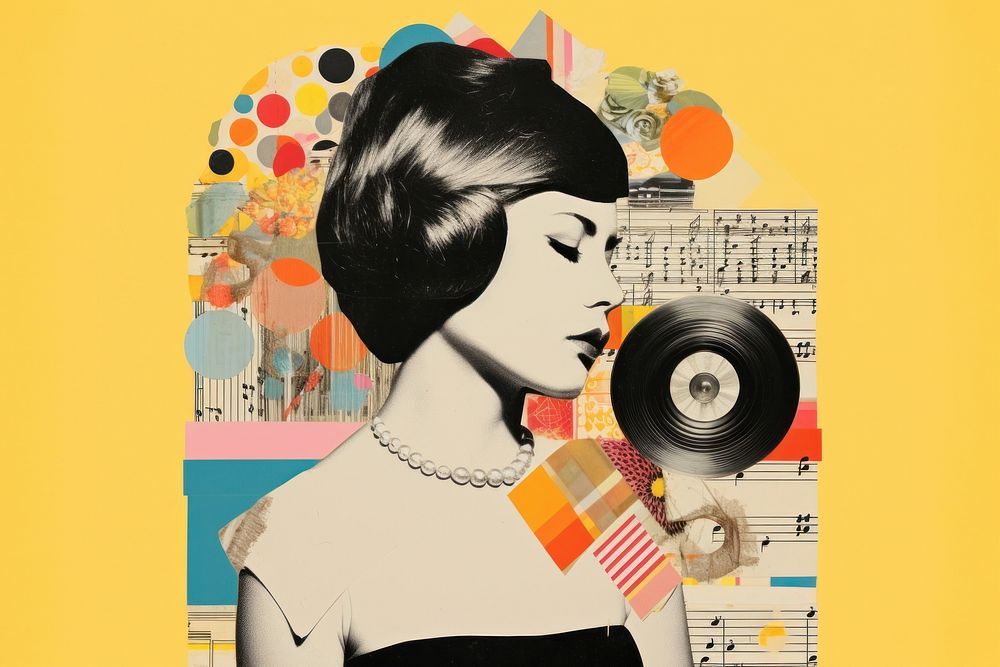Music collage poster adult.