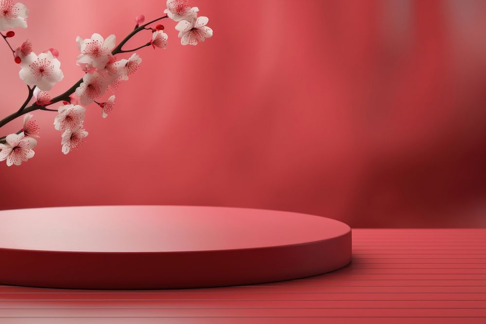 Red sakura background blossom flower plant.
