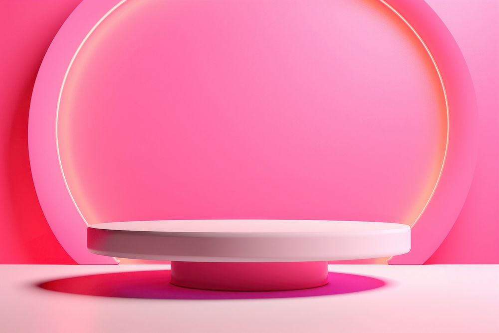 Pink neon background lighting absence circle.