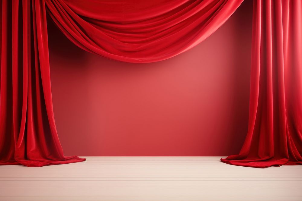 Luxurious red curtain background backgrounds stage architecture.