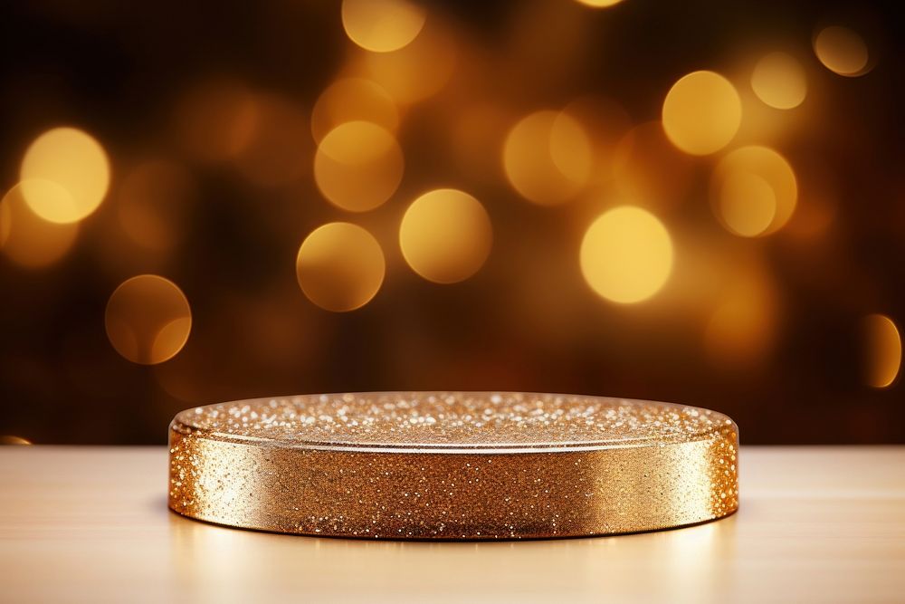 Gold glitter background jewelry illuminated celebration.