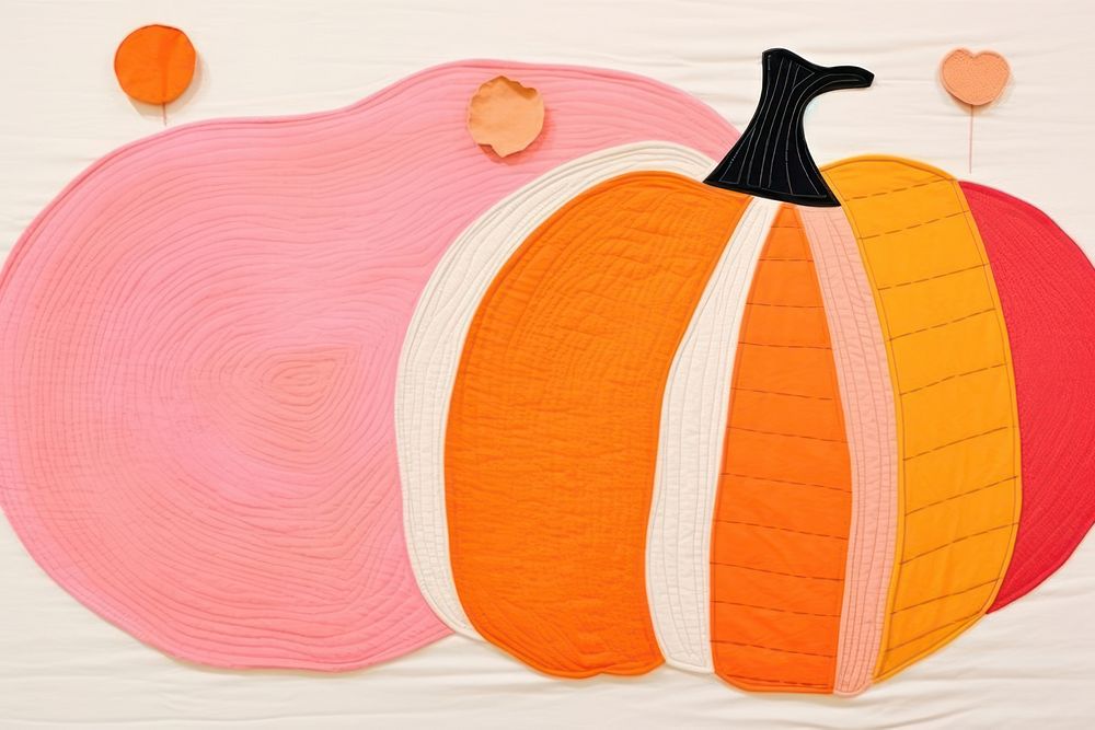 Simple abstract fabric textile illustration minimal of a pumpkin vegetable plant food.