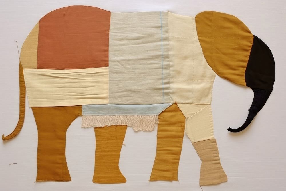 Simple abstract fabric textile illustration minimal of a elephant pattern mammal art.