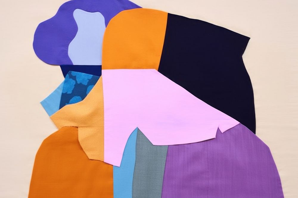 Simple abstract fabric textile illustration minimal of a woman purple art creativity.