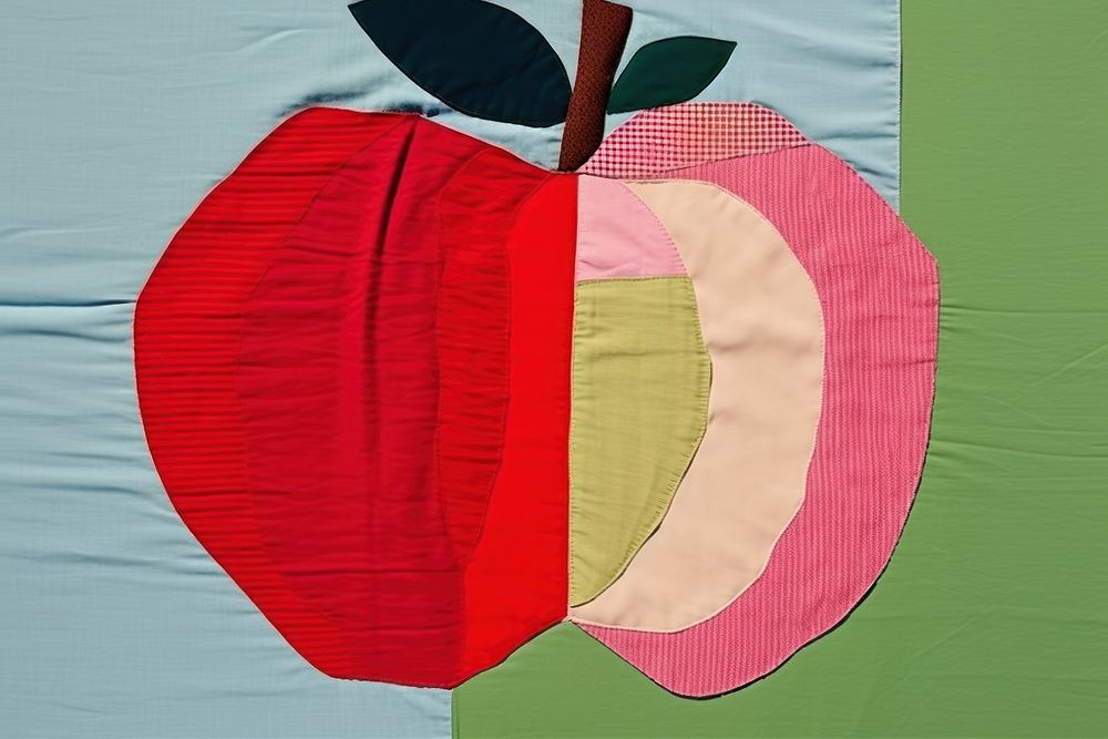 Simple abstract fabric textile illustration minimal of a apple pattern art creativity.