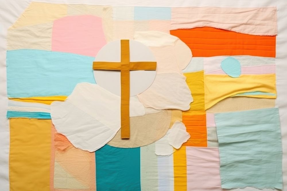 Simple abstract fabric textile illustration minimal of a jesus quilt backgrounds pattern.