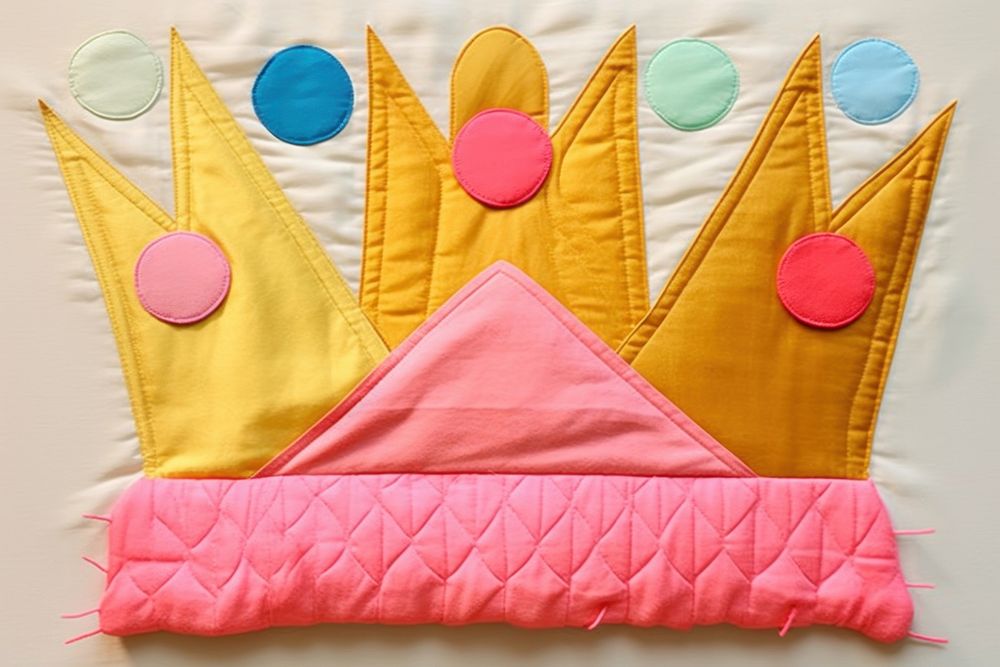 Simple abstract fabric textile illustration minimal of a crown pattern art celebration.