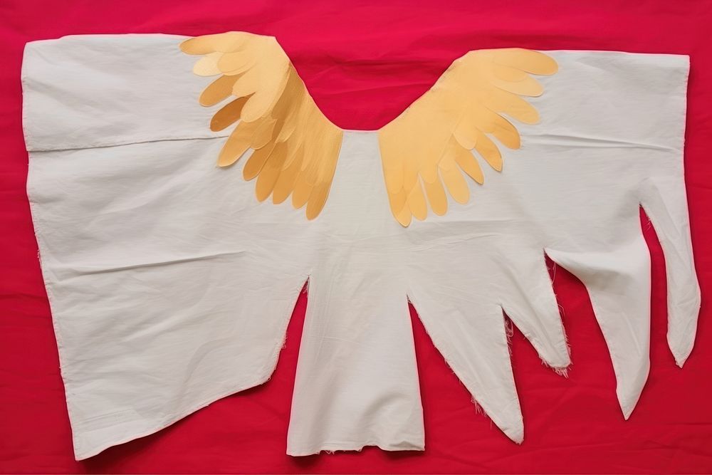 Simple abstract fabric textile illustration minimal of a angel bird art creativity.