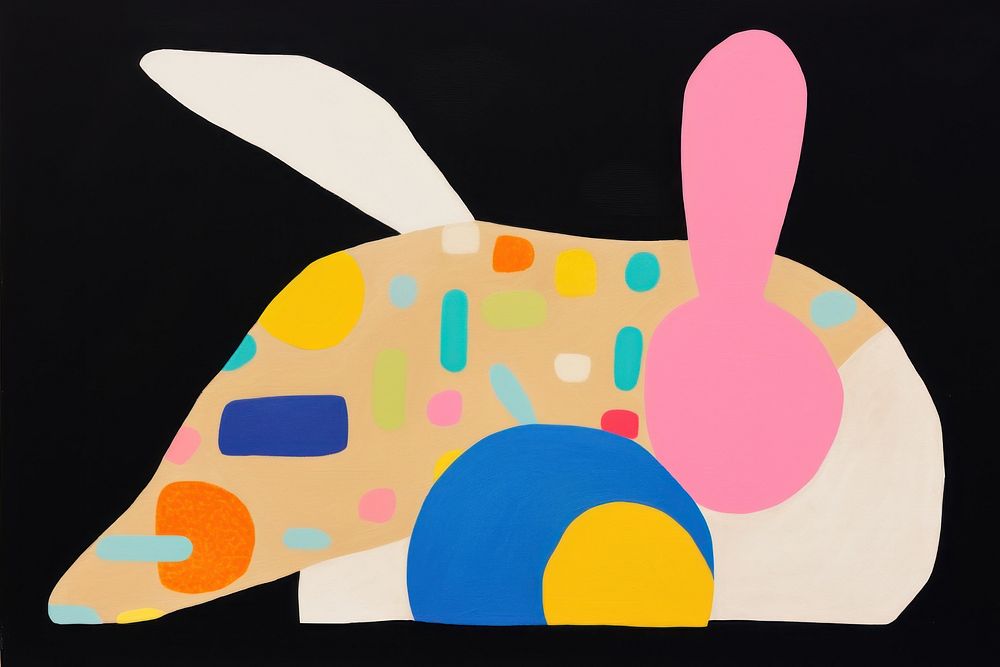 Simple abstract fabric textile illustration minimal of a rabbit art representation creativity.
