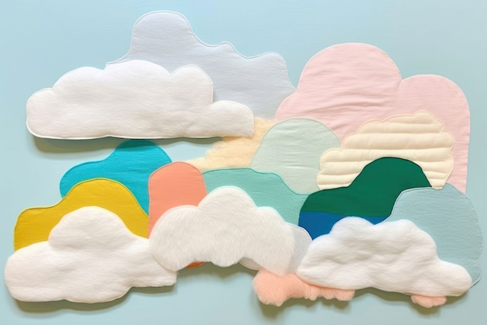 Simple abstract fabric textile illustration minimal of a cloud pattern art creativity.
