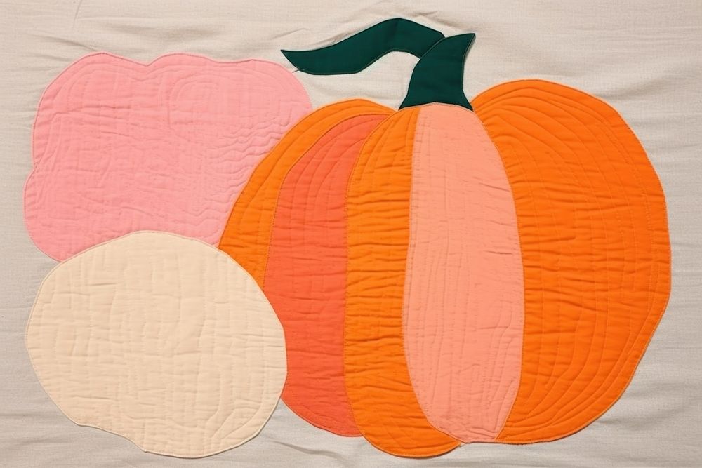 Simple abstract fabric textile illustration minimal of a pumpkin pattern quilt food.