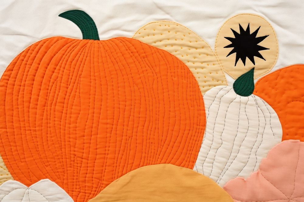 Simple abstract fabric textile illustration minimal of a pumpkin backgrounds pattern quilt.