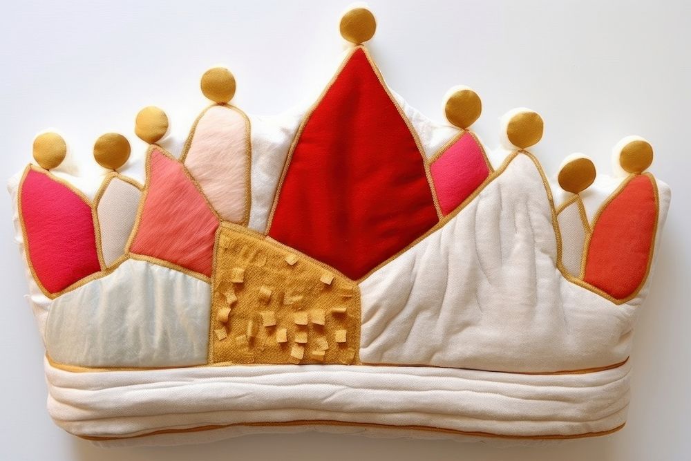 Simple abstract fabric textile illustration minimal of a crown art representation celebration.