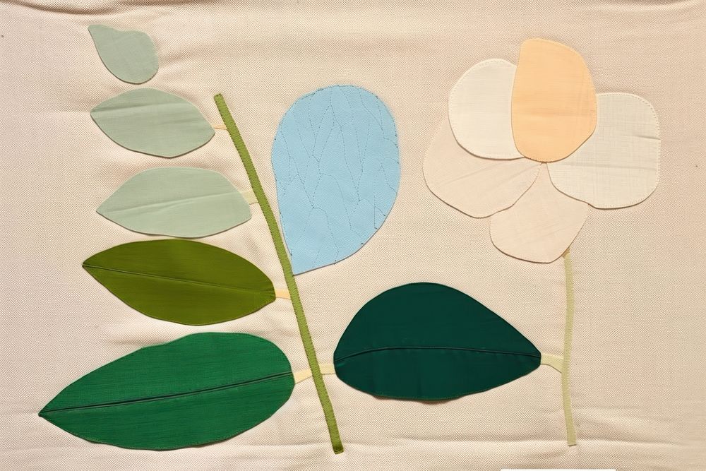 Simple abstract fabric textile illustration minimal of a plant art pattern leaf.