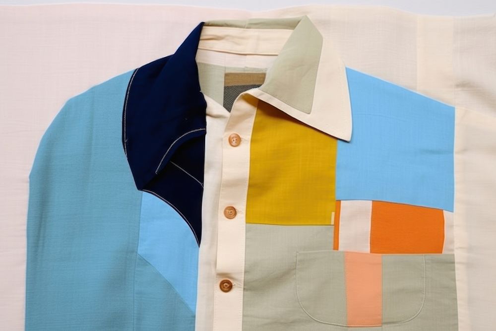 Simple abstract fabric textile illustration minimal of a man pattern sleeve shirt.