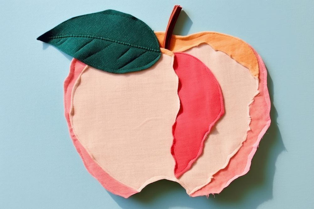 Simple abstract fabric textile illustration minimal of a apple plant leaf art.
