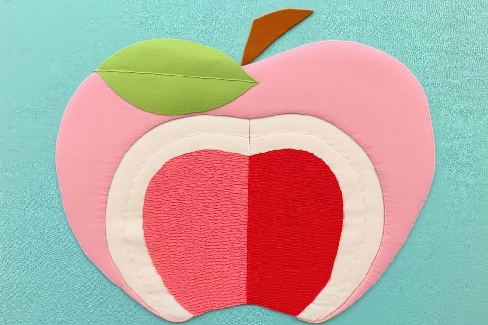 Simple abstract fabric textile illustration minimal of a apple art creativity patchwork.