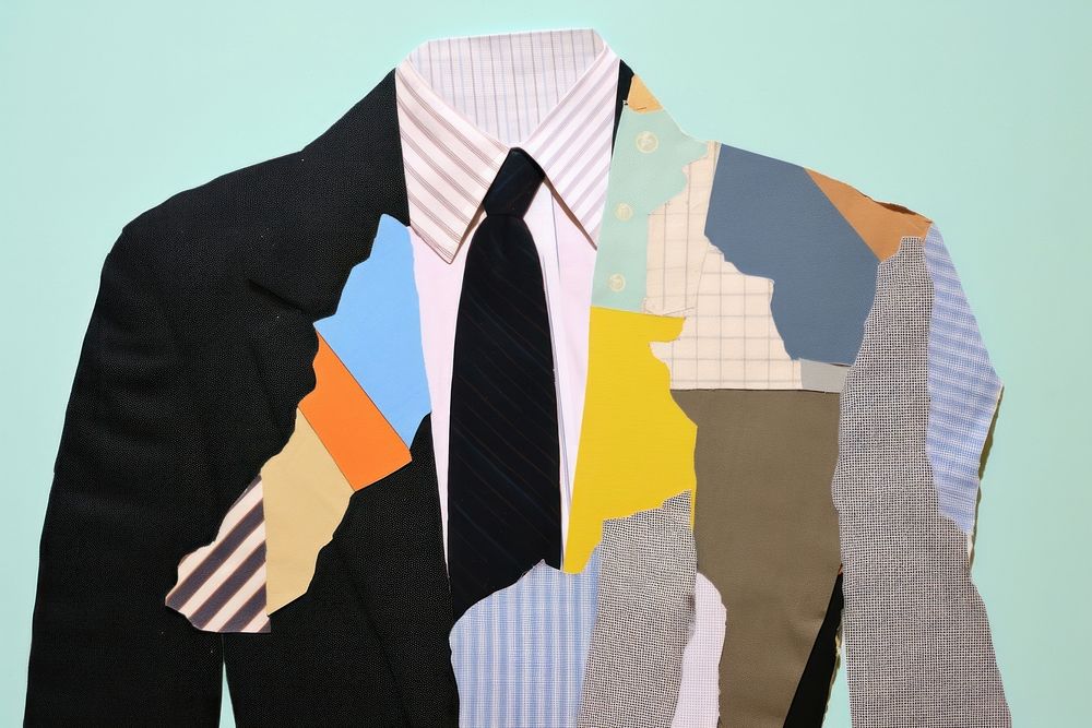Simple abstract fabric textile illustration minimal of a business man necktie art accessories.