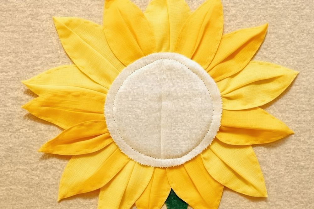 Simple abstract fabric textile illustration minimal of a sunflower pattern petal plant.