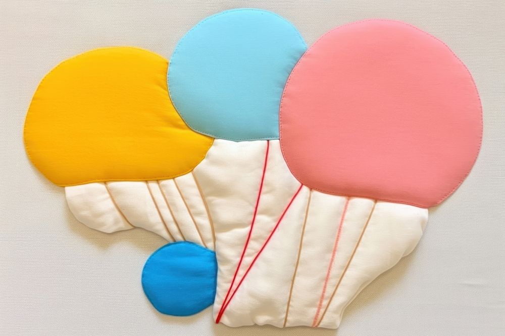Simple abstract fabric textile illustration minimal of a balloon pattern art transportation.