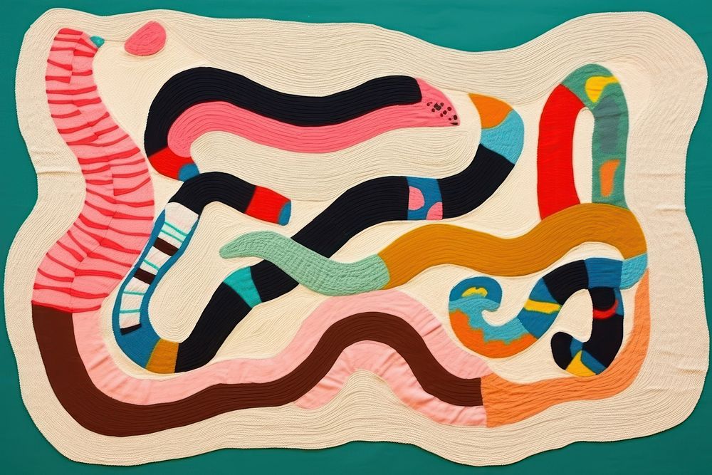 Simple abstract fabric textile illustration minimal of a snake art backgrounds quilt.