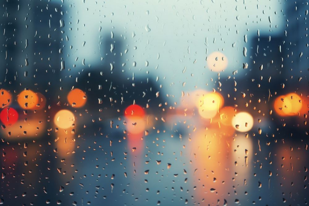 Background with rain drops city backgrounds outdoors.