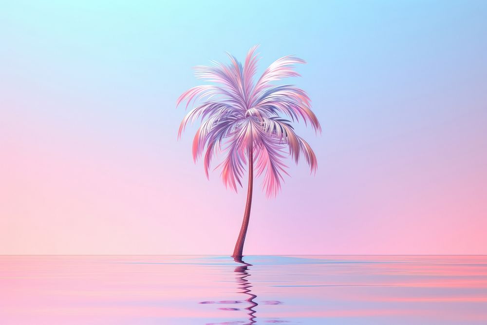 Palm tree outdoors tropical horizon.