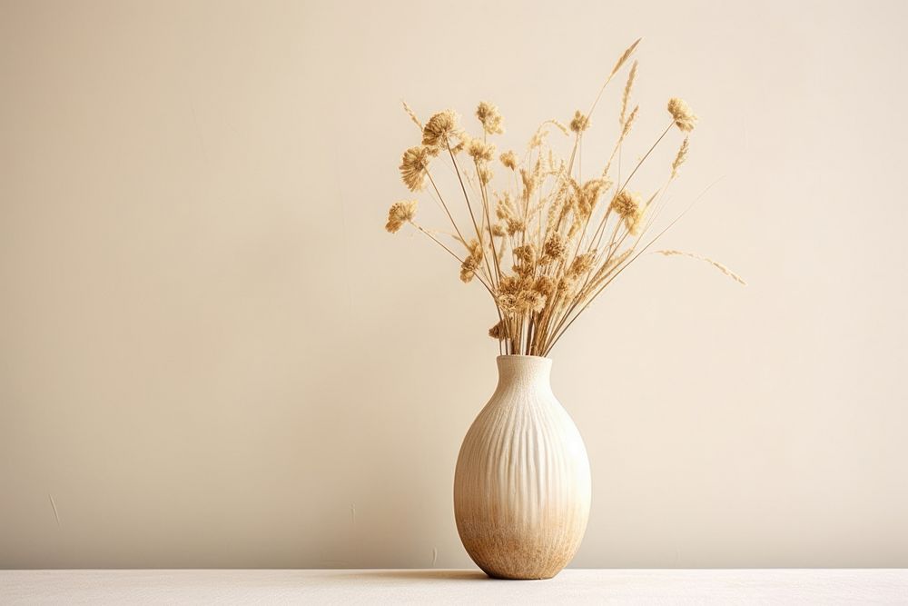 Dried flower vase plant white. AI generated Image by rawpixel.
