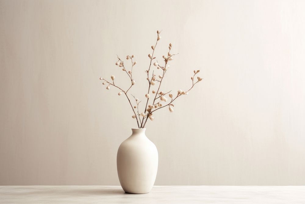 Flower vase plant white decoration. AI generated Image by rawpixel.