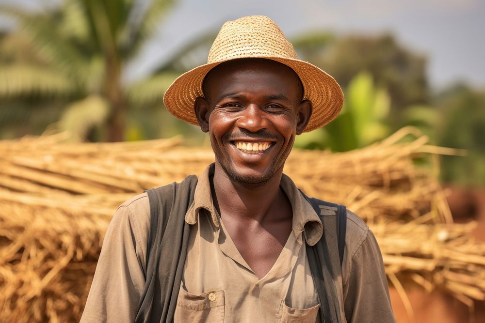 African man doing farm smiling smile agriculture.
