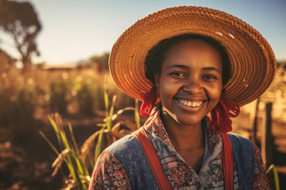 African women doing farm smiling adult smile.