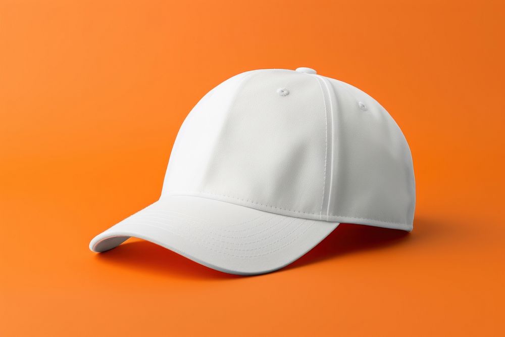 Cap  white orange background headwear.