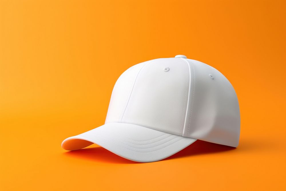 Cap  white orange background headwear.