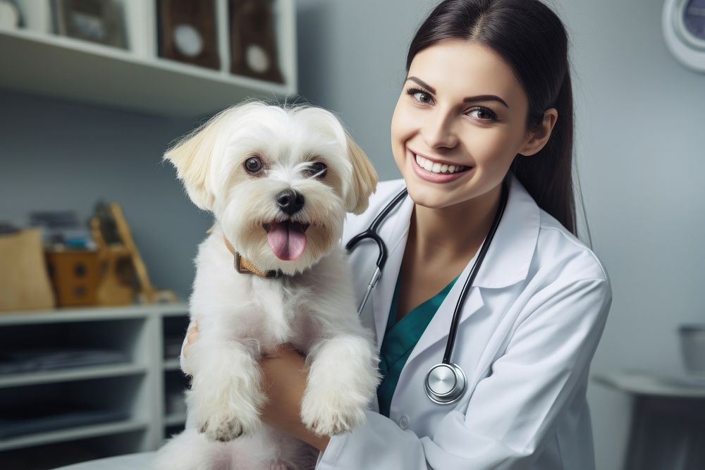 Happy doctor dog veterinarian mammal | Premium Photo - rawpixel