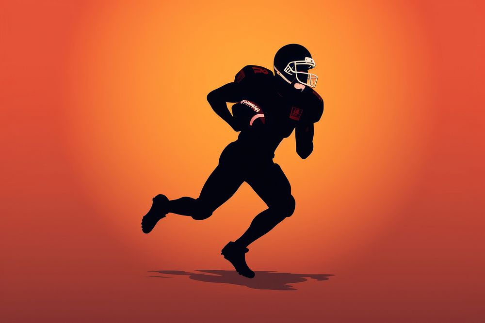 American football player silhouette helmet sports adult.