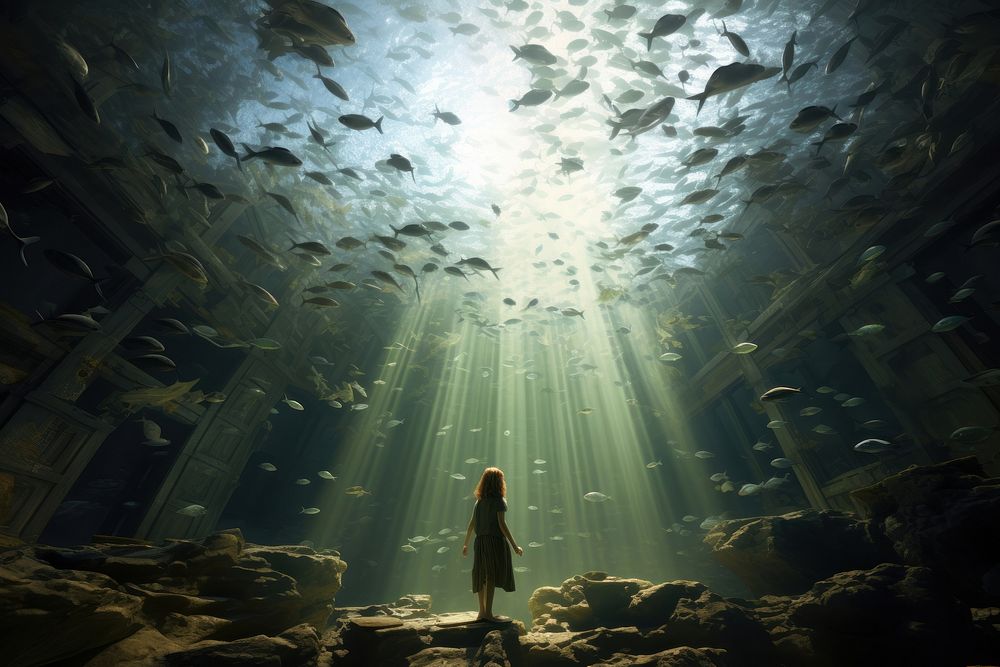 Under world underwater nature ocean. 