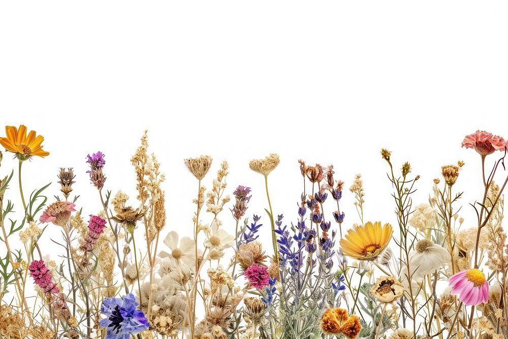 Dried flowers border nature plant backgrounds.