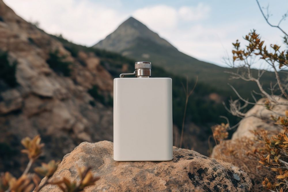 Landscape mountain perfume bottle.