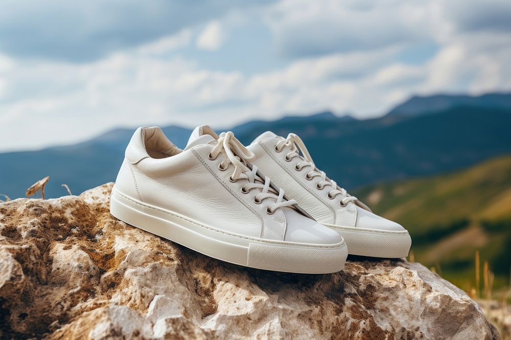 Shoe footwear mountain white.