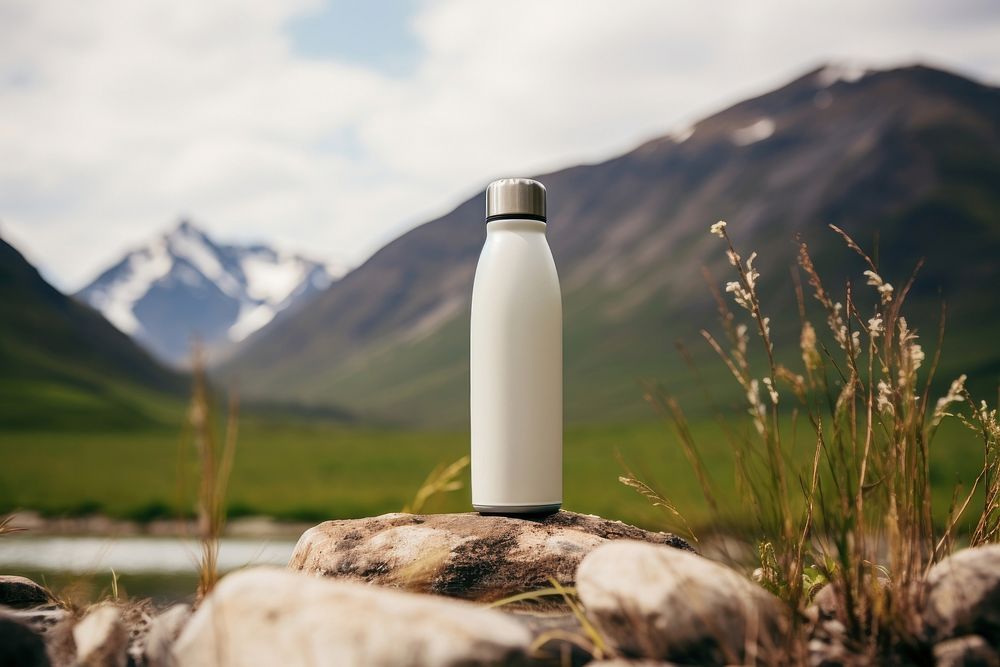 Water bottle  landscape mountain outdoors.