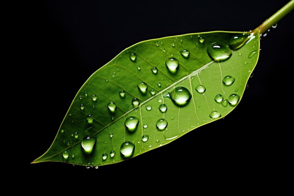 Leaf with water droplets plant accessories simplicity.