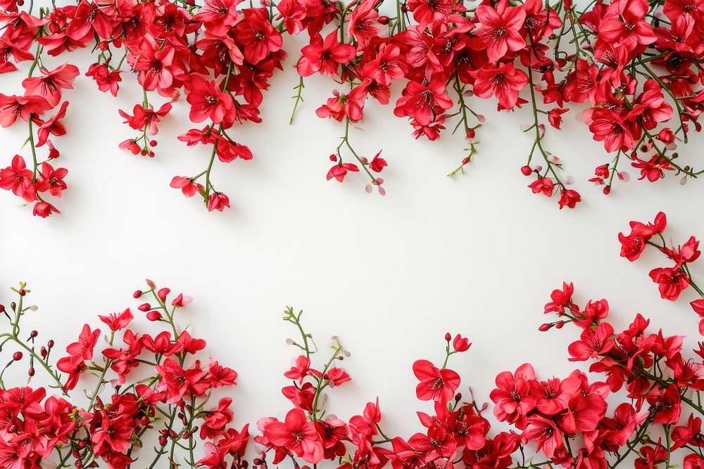 Red flowers border plant backgrounds blossom.