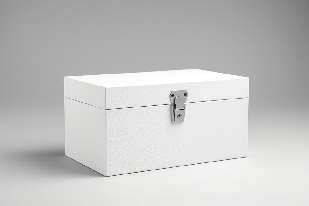Box handle  white gray gray background.