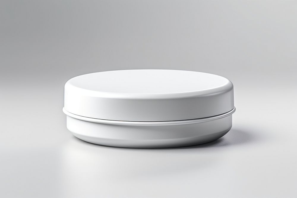 Pill box packaging  gray gray background porcelain.