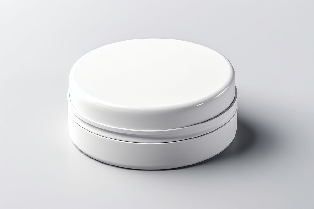 Pill box packaging  gray gray background porcelain.