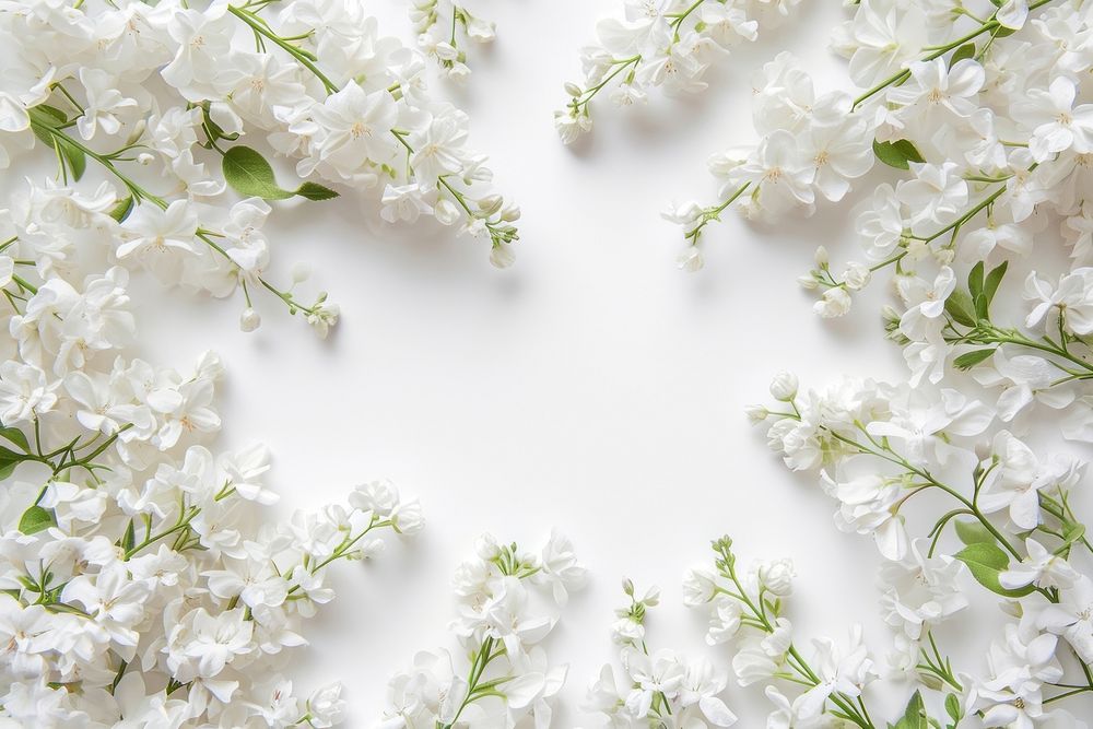 White flowers border plant backgrounds blossom.
